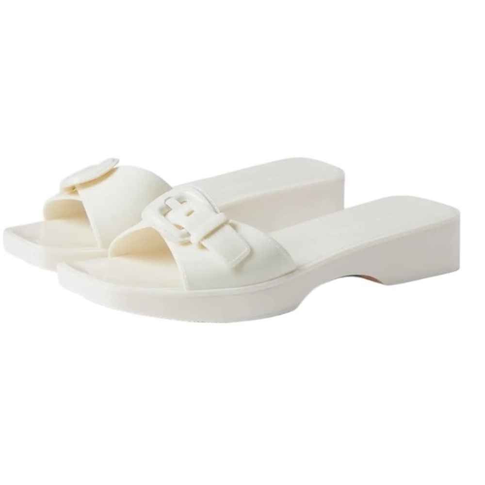 Veronica Beard - Davina Jelly Elegant Cream Slide Sandals Sz 9